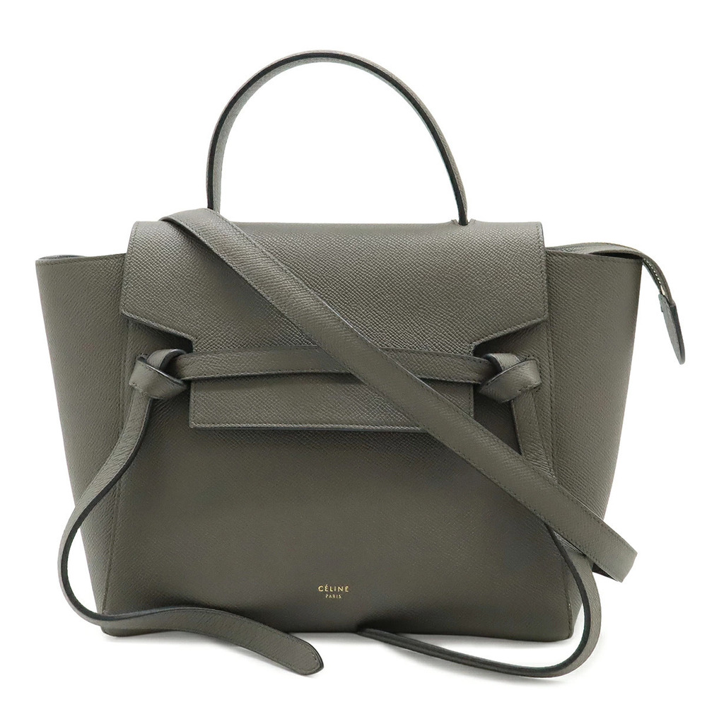 Celine Belt Bag 2way Crossbody Leather Gray